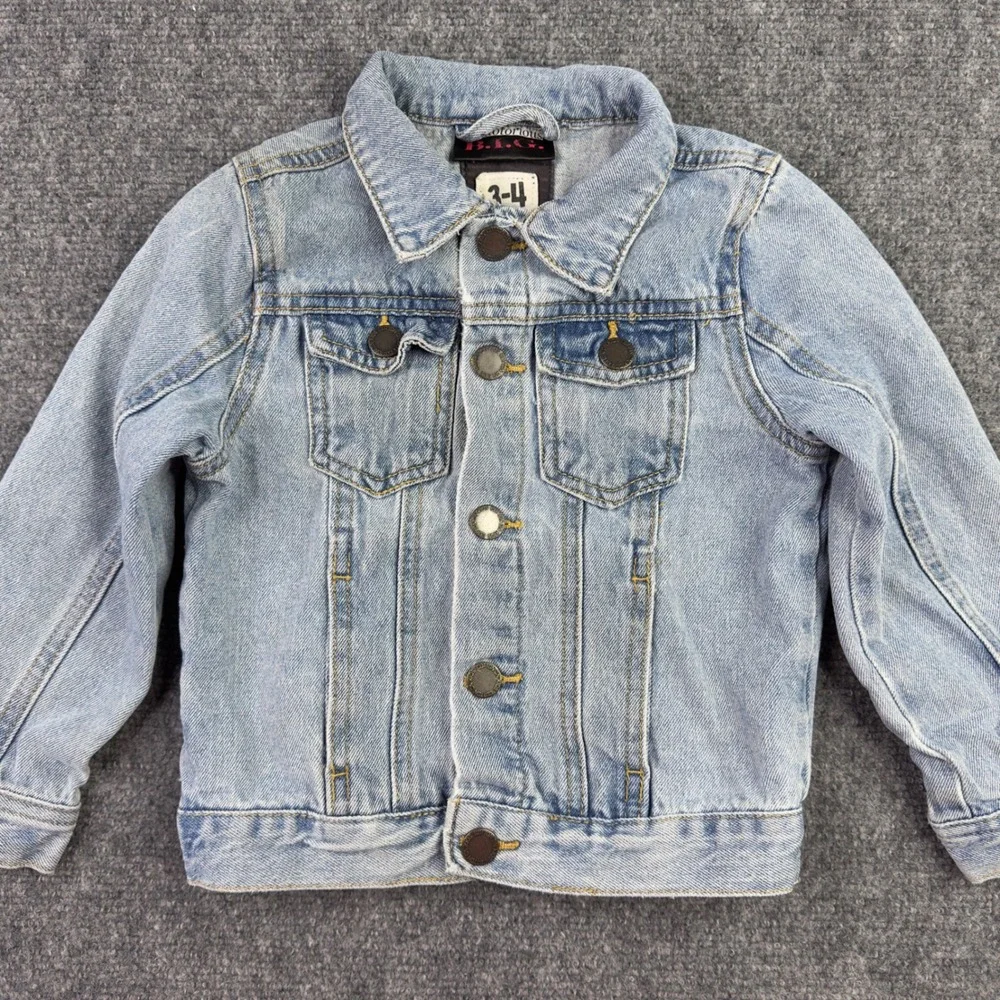 Cotton On Kids Notorious BIG Denim Jacket 3-4 Snap Button Hip Hip Rap Streetwear